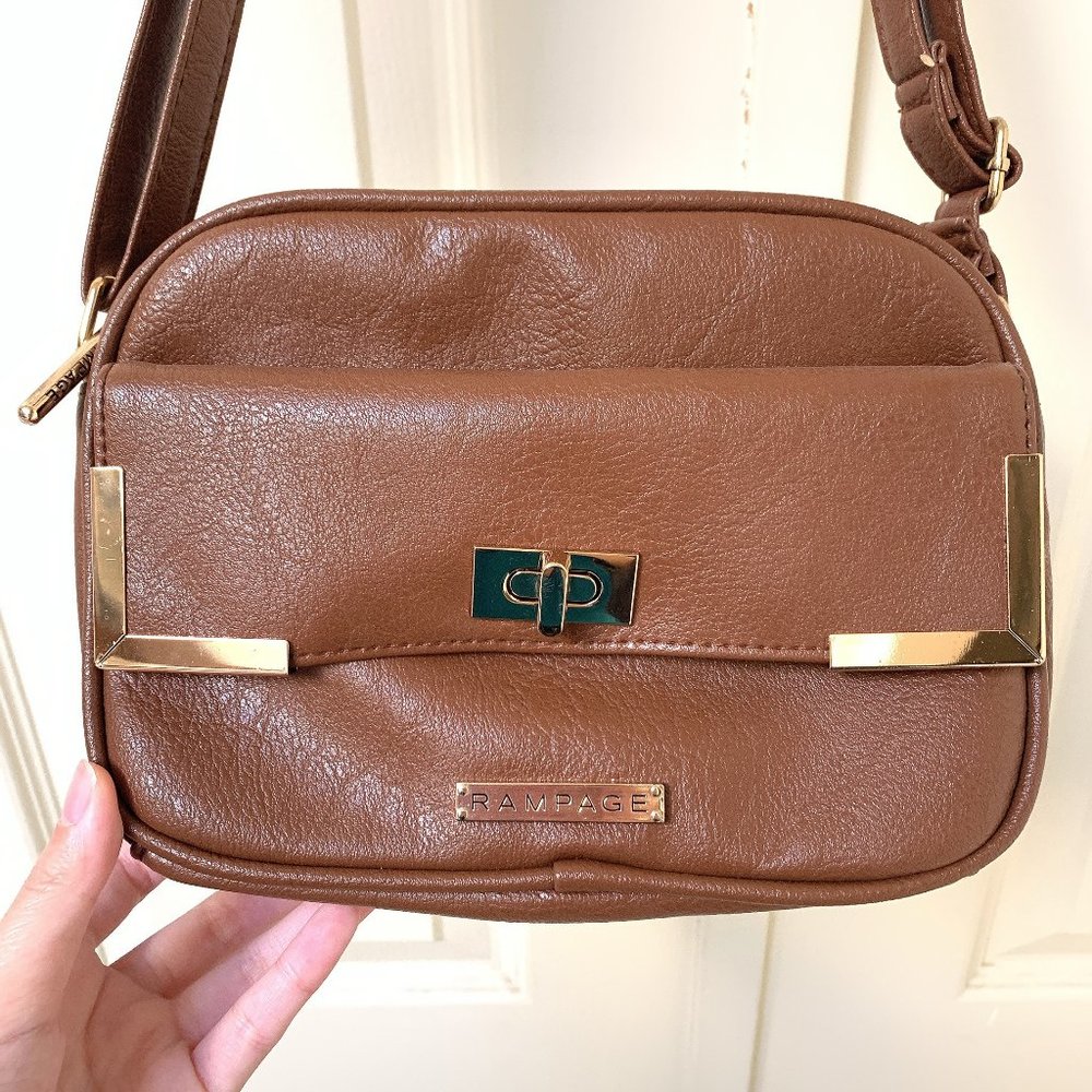Rampage small brown tan shoulder bag crossbody purse women's handbag